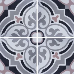 Carreau De Ciment Arabesque Rose 20x20 Cm Ref7670-2 - 0.48m²