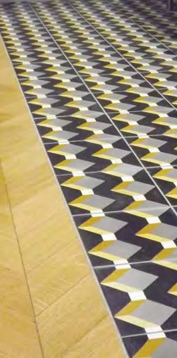 Carreau De Ciment Cube Jaune Gris Noir Géométrique 20x20 Cm Ref1170-1 - 0.48m² – Image 2