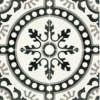 Carreau De Ciment Décor Rosace Noire 20x20 Cm Ref7620-1 - 0.48m²
