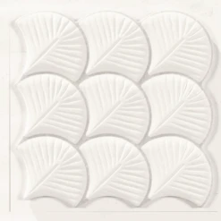 Carreau Feuilles Blanches Mates 30x30 SCALE SHELL WHITE - 0.75m²