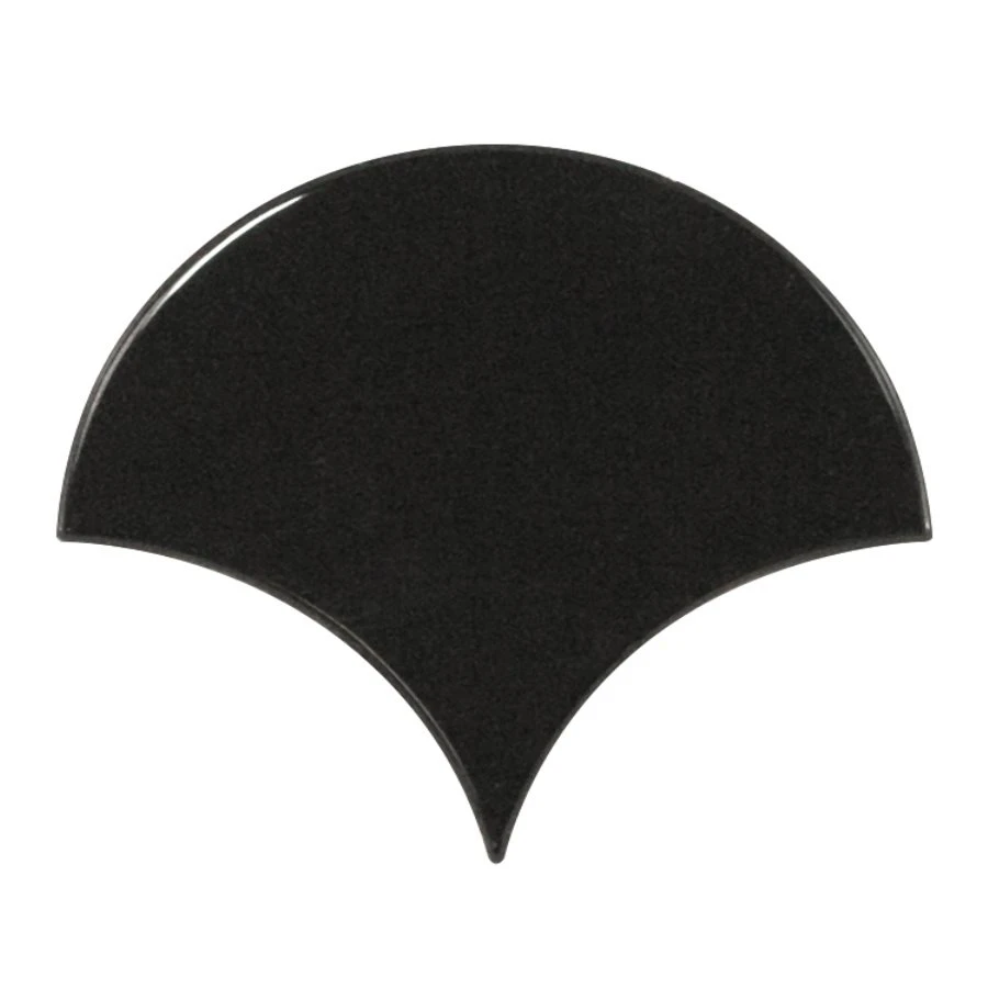 Carreau Noir Brillant 10.6x12cm SCALE FAN BLACK 21967 - 0.37m²