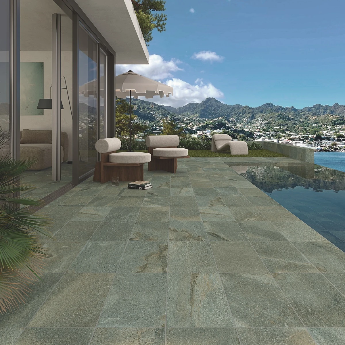 Carrelage Antidérapant Effet Pierre Naturelle BALI TURQUESA ANTIDERAPANT - 30X60 - 1,26 M² – Image 2