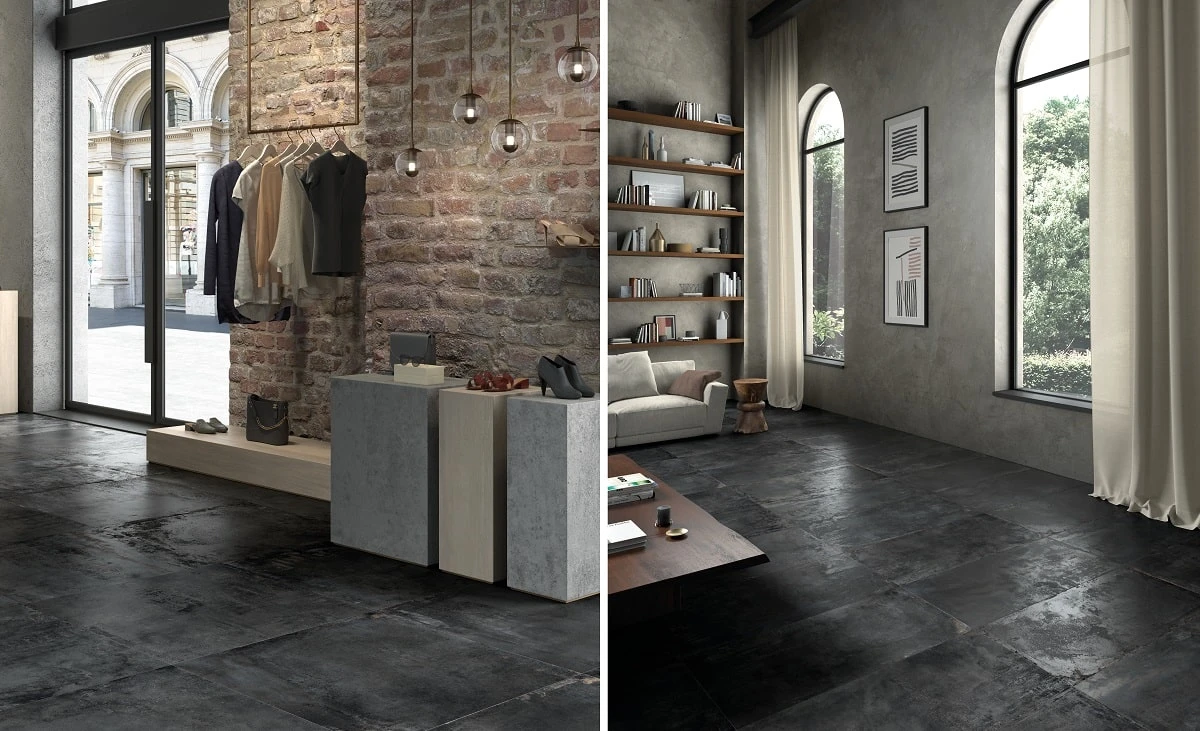 Carrelage Aspect Metalique Rectifié OGDEN IRON 90X90 - 1,62 M² – Image 2