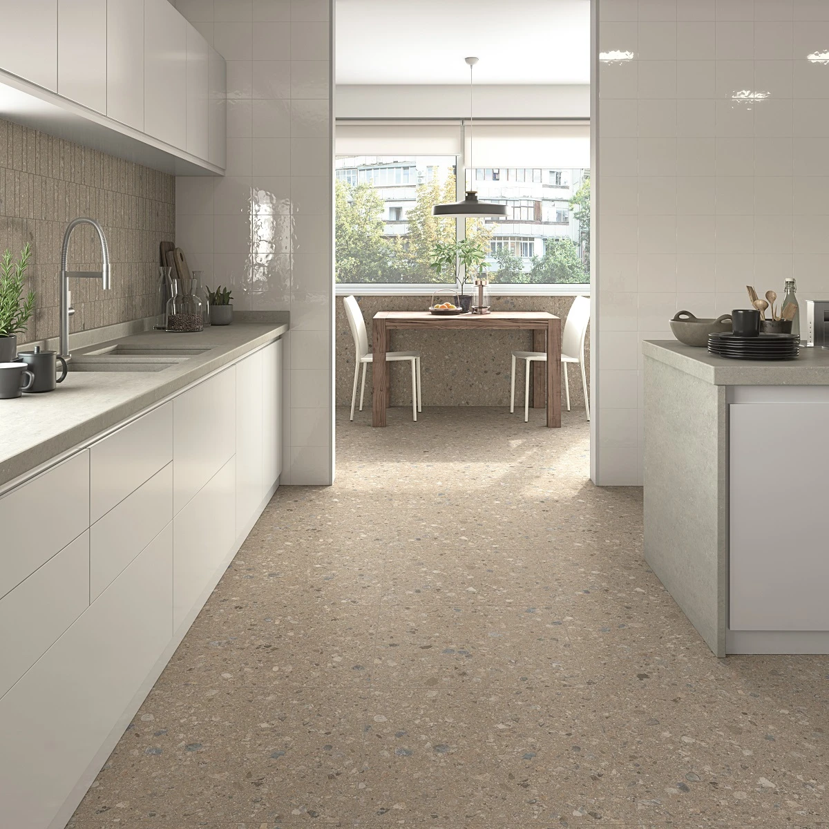 Carrelage Aspect Terrazzo Rectifié JACEE NUEZ 59,3X59,3- 1,406 M² – Image 2