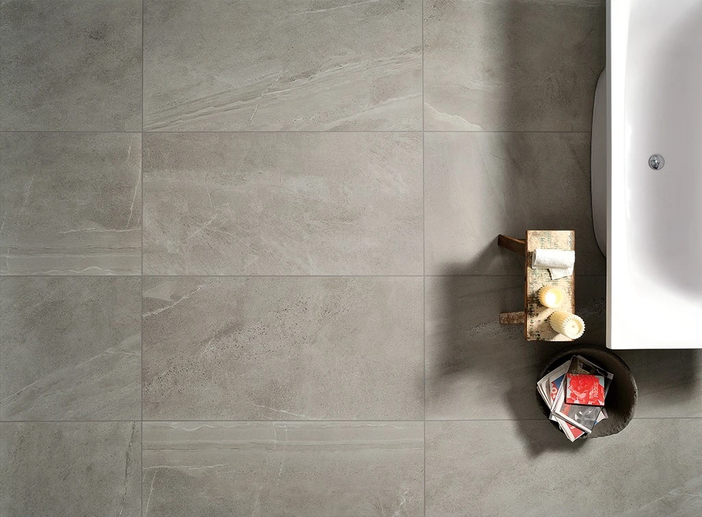 Carrelage Brillant Grès Cérame Rectifié Imitation Pierre De Burlington BUNBURY GREY 60X120 - 1,44m² – Image 3