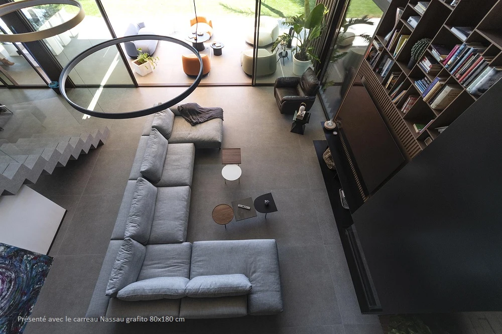 Carrelage Effet Pierre Anthracite 60x60 Cm NASSAU GRAFITO R10 - 1.08m² – Image 2