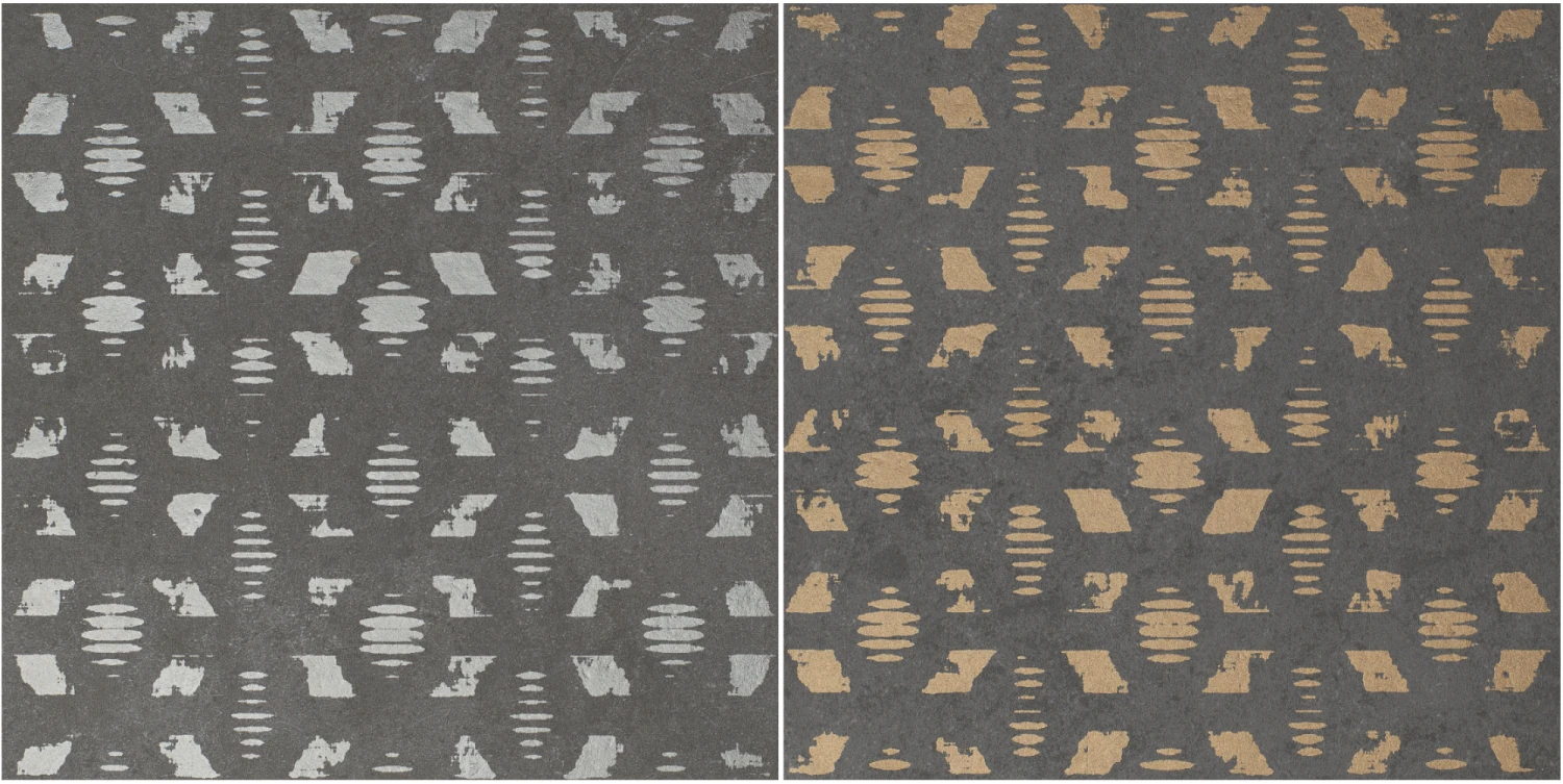 Carrelage Effet Pierre Décoré SUZANO CEMENTO ANTRACITE DECOR 20x20 - 0,2 M²