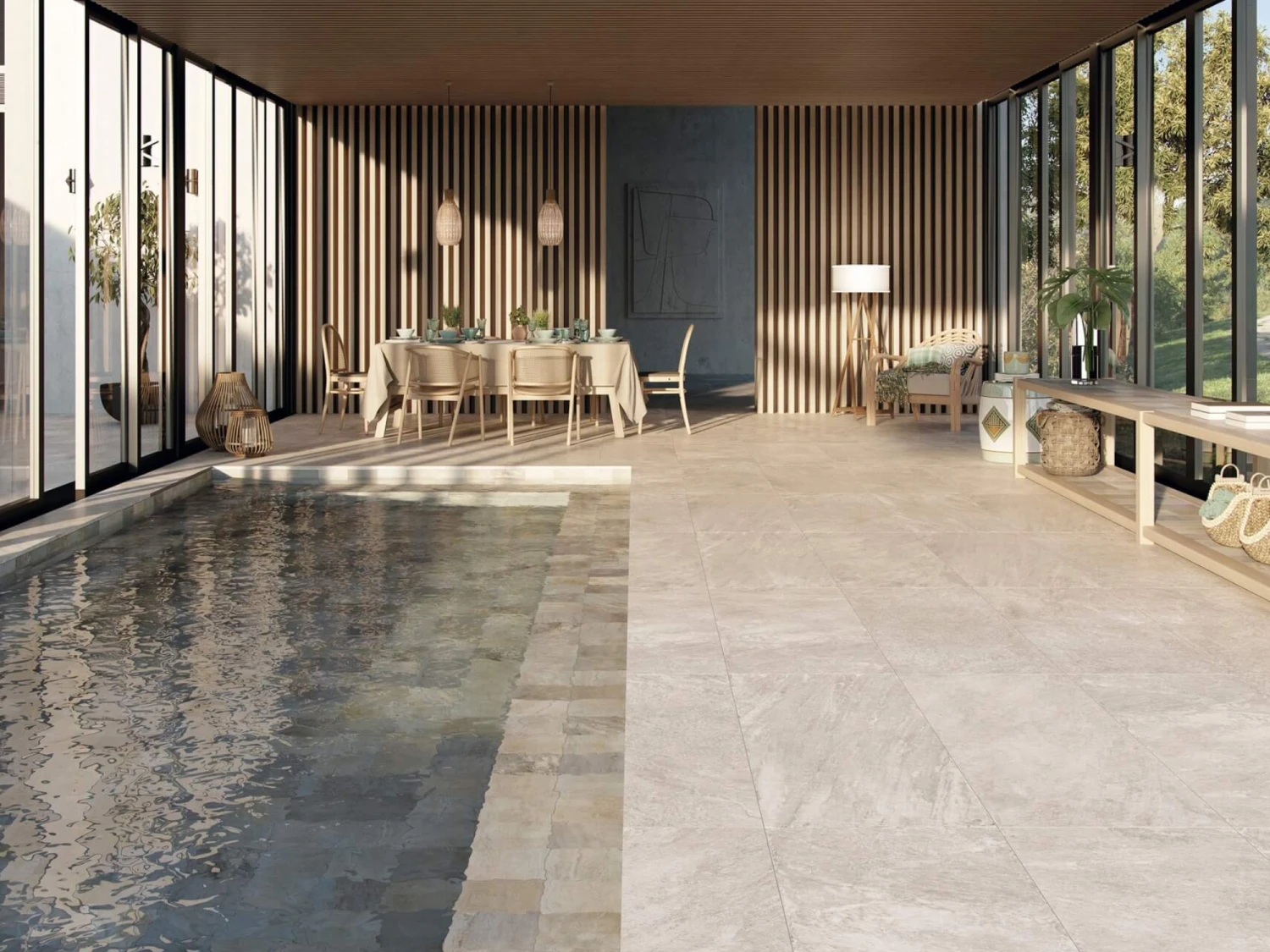 Carrelage Grès Cérame Anti Dérapant Aspect Pierre TARSON SAND GRIP - 60X120 - 1,44 M² – Image 2