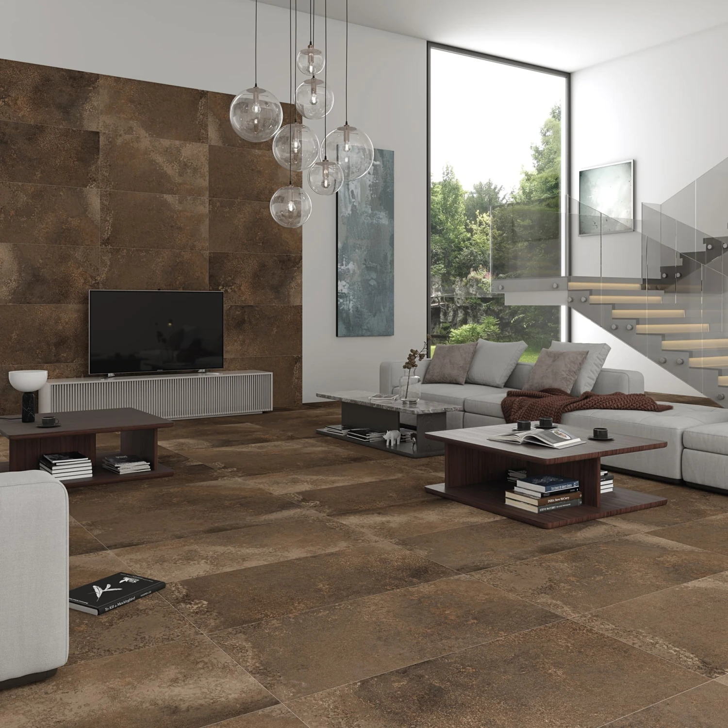 Carrelage Grès Cérame rectifié Aspect Pierre YASSA CALDERA 117,5X117,5 cm - 1,38 m² – Image 4