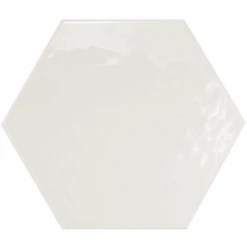 Carrelage Hexagonal 17.5x20 Tomette Design HEXATILE BLANC Brillant 20519 0.71m²