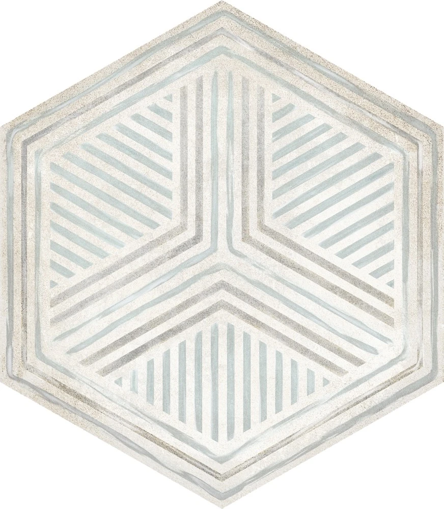 Carrelage Hexagonal Décoré HIMA LUCI 21X25 - 0.80 M²