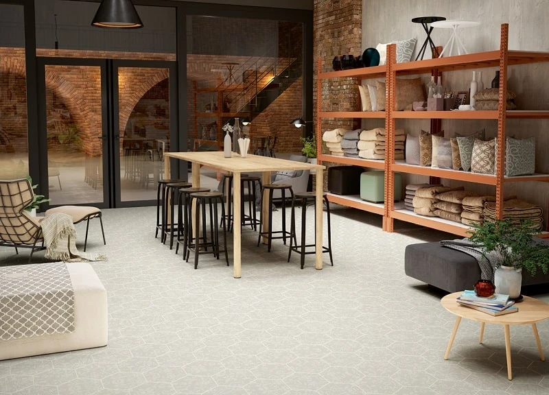 Carrelage Hexagonal Décoré Style Rétro PUNTO CROCE WHITE 25x30 - 0.935m² – Image 2