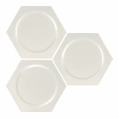 Carrelage Hexagonal Décors Ronds INTUITION WHITE CIRCLE 25x30 Cm - 0.935m²