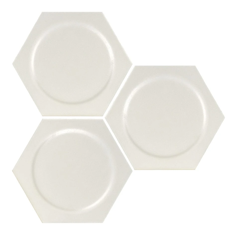 Carrelage Hexagonal Décors Ronds INTUITION WHITE CIRCLE 25x30 Cm - 0.935m²
