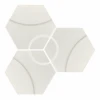 Carrelage Hexagonal Décors Ronds INTUITION WHITE WAVES 25x30 Cm - 0.935m²
