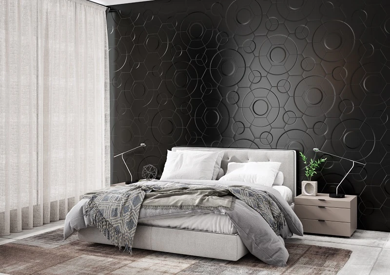 Carrelage Hexagonal Décors Vagues INTUITION BLACK WAVES 25x30 Cm - 0.935m² – Image 2