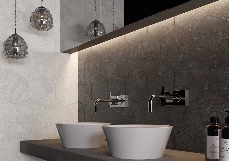 Carrelage Hexagonal Effet Industriel RUST WHITE NAT 25x30 Cm - 0.935m² – Image 2