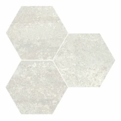 Carrelage Hexagonal Effet Industriel RUST WHITE NAT 25x30 Cm - 0.935m²