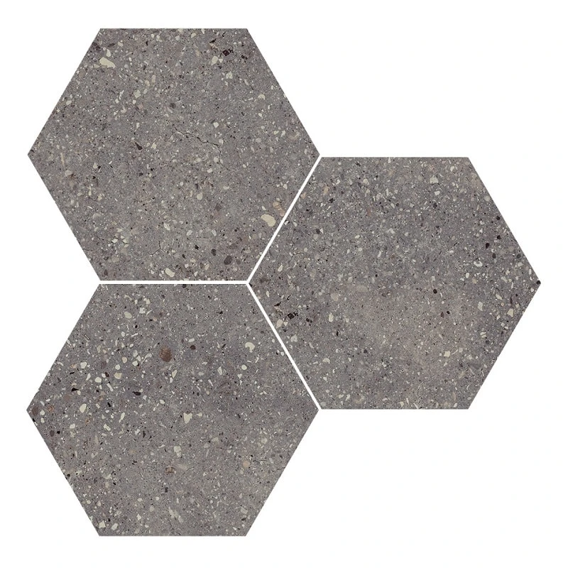 Carrelage Hexagonal Effet Terrazzo WIND MOSS NAT - 25x30 Cm - R10 - 0.935m²
