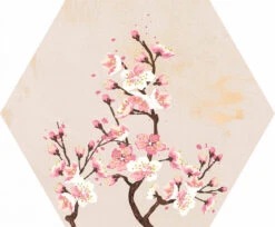 Carrelage Hexagone Décoré MORGESSE IVORY DECOR HEXAGON 25x30- 0,94 M²