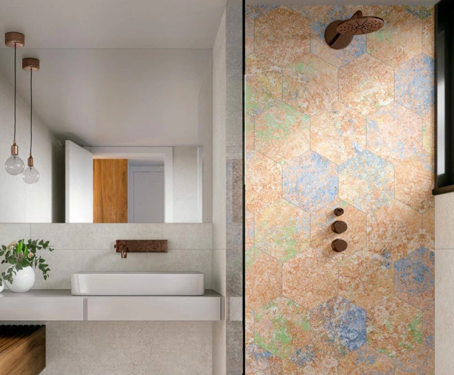 Carrelage Hexagone ENNA RED NATURAL HEXAGON R10 25x30 - 0,94 M² – Image 2