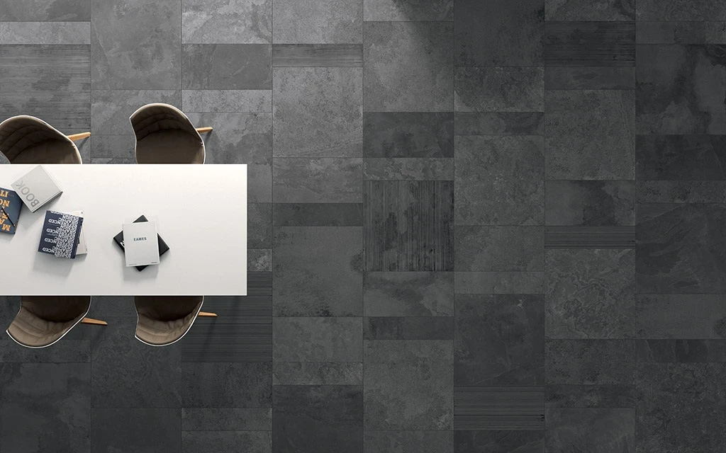 Carrelage Imitation Ardoise Légèrement Nuancé ARDOISE ANTRACITE 30X60 - 1,08m² – Image 2