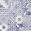 Carrelage Imitation Azulejo Ozone Blue Decor 60x60 - Rectifié - 1,773m²