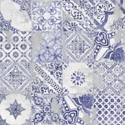 Carrelage Imitation Azulejo Ozone Blue Decor 60x60 - Rectifié - 1,773m²