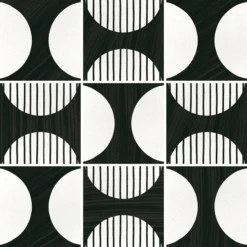 Carrelage Imitation Ciment 20x20 Cm CAPRICE DECO MOONLINE B&W 22126- 1m²