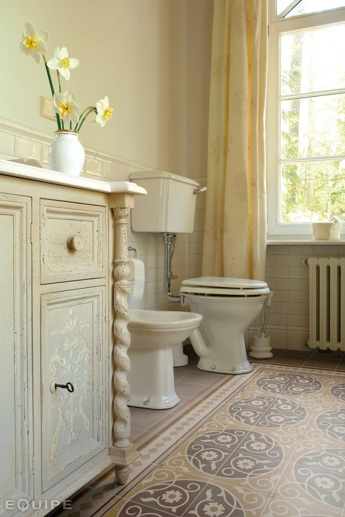 Carrelage Imitation Ciment Rosace Taupe Ocre 20x20 Cm CAPRICE LOIRE - 1m² – Image 2