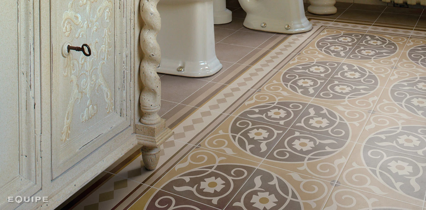 Carrelage Imitation Ciment Rosace Taupe Ocre 20x20 Cm CAPRICE LOIRE - 1m² – Image 3