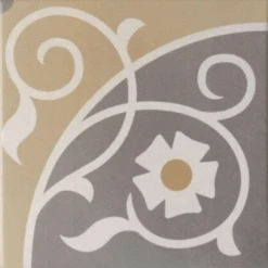 Carrelage Imitation Ciment Rosace Taupe Ocre 20x20 Cm CAPRICE LOIRE - 1m²