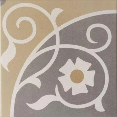 Carrelage Imitation Ciment Rosace Taupe Ocre 20x20 Cm CAPRICE LOIRE - 1m²