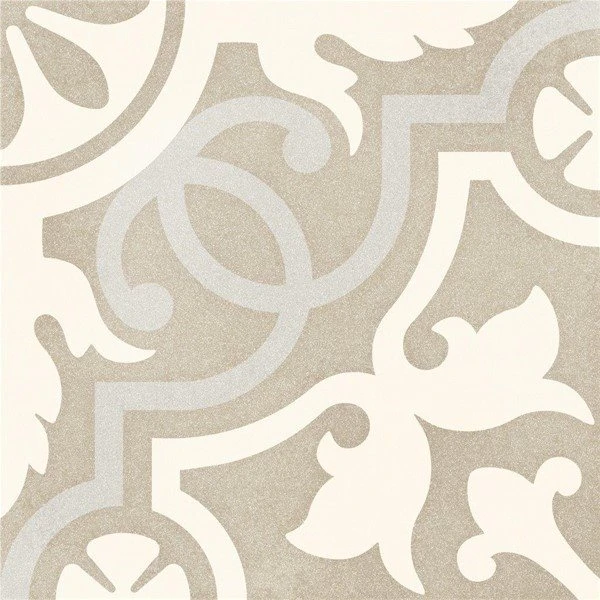 Carrelage Imitation Ciment Taupé Arabesque 20x20 Cm TULPAN Antidérapant R10 - 1m²