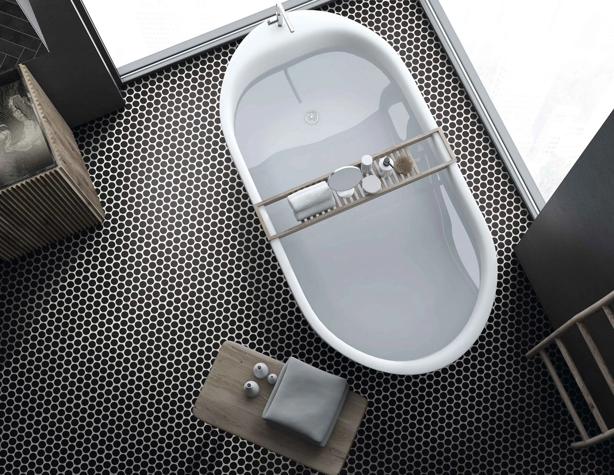 Carrelage Imitation Mosaïque 30,9x30,9 Cm CIRCLE BLACK - 0.86m² – Image 3