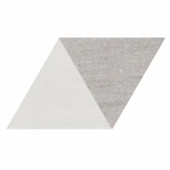 Carrelage Losange Bicolore Géant Blanc Gris 70x40 DIAMOND CITY TRI WG - 0.98m²