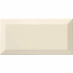 Carrelage Métro Biseauté Bone Beige Brillant 10x20 Cm - 1m²