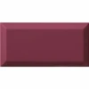 Carrelage Métro Biseauté Malva Amarante Brillant 10x20 Cm - 1m²