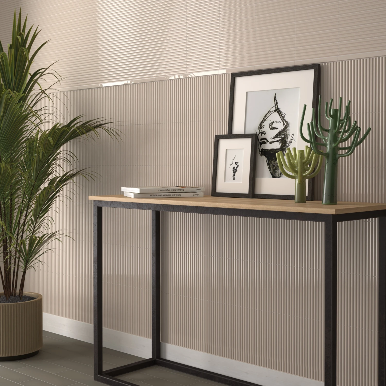 Carrelage Mural Uni Et Coloré à Relief CALO ONDA BEIGE PALE - 5X20 - 0,38 M² – Image 2