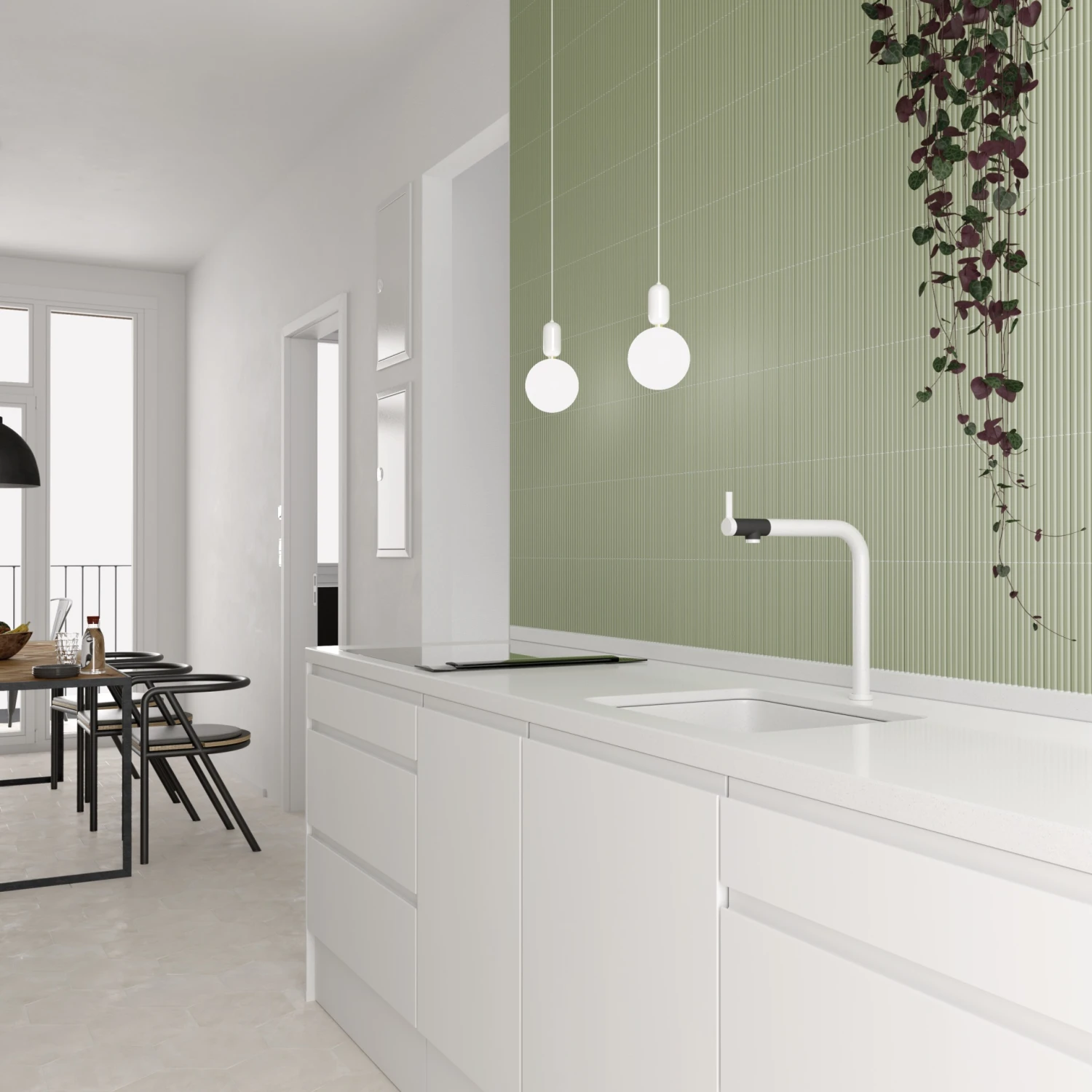 Carrelage Mural Uni Et Coloré à Relief CALO ONDA TANSY GREEN MATT - 5X20 - 0,38 M² – Image 2