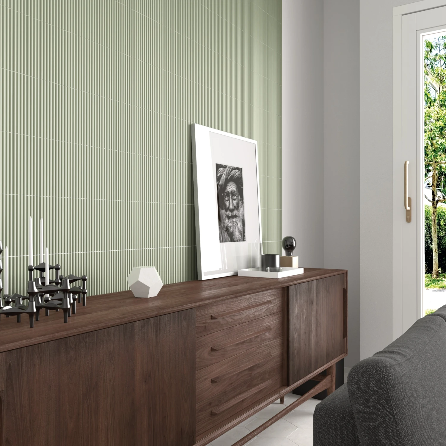 Carrelage Mural Uni Et Coloré à Relief CALO ONDA TANSY GREEN MATT - 5X20 - 0,38 M² – Image 3