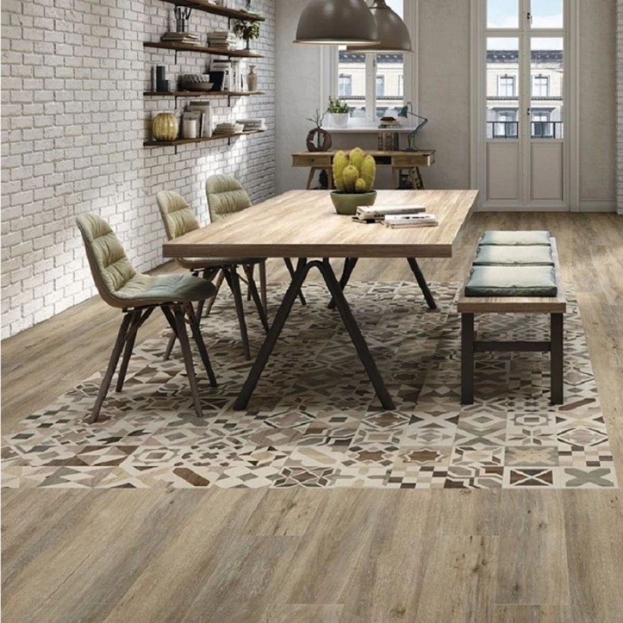 Carrelage Parquet à Motif Ciment Rect. PHUKET MIX IVORY R10 60x60 Cm - 1.08m² – Image 2