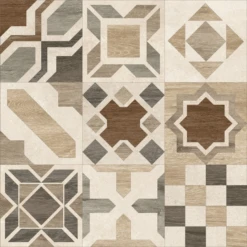 Carrelage Parquet à Motif Ciment Rect. PHUKET MIX IVORY R10 60x60 Cm - 1.08m²