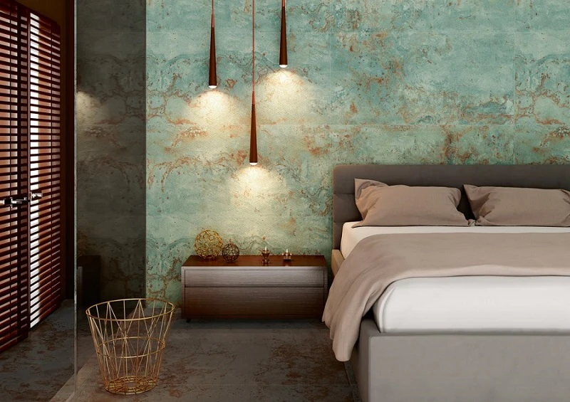 Carrelage Rectifié Effet Métal ZINC GREEN 59.55x119.3 Cm - 1.421m² – Image 3