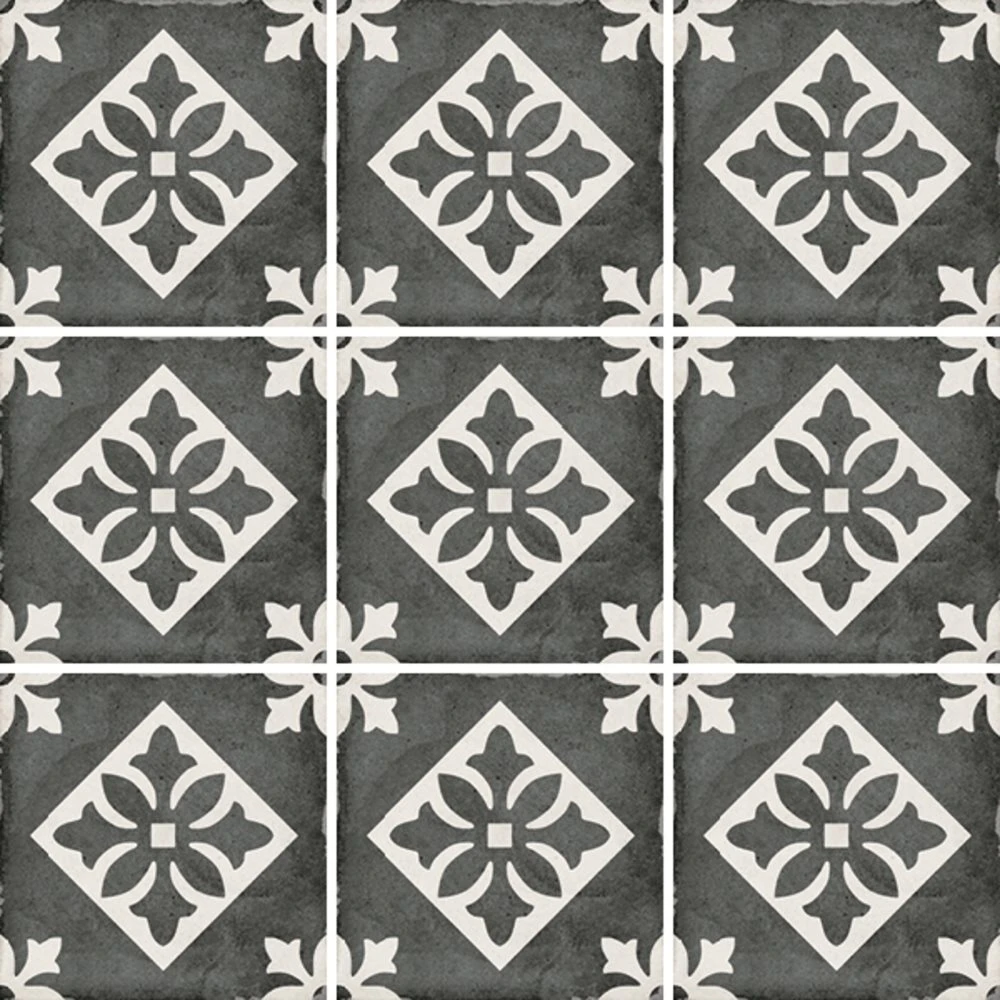 Carrelage Style Ciment 20x20 Cm ART NOUVEAU PADUA BLACK 24416 - 1m²