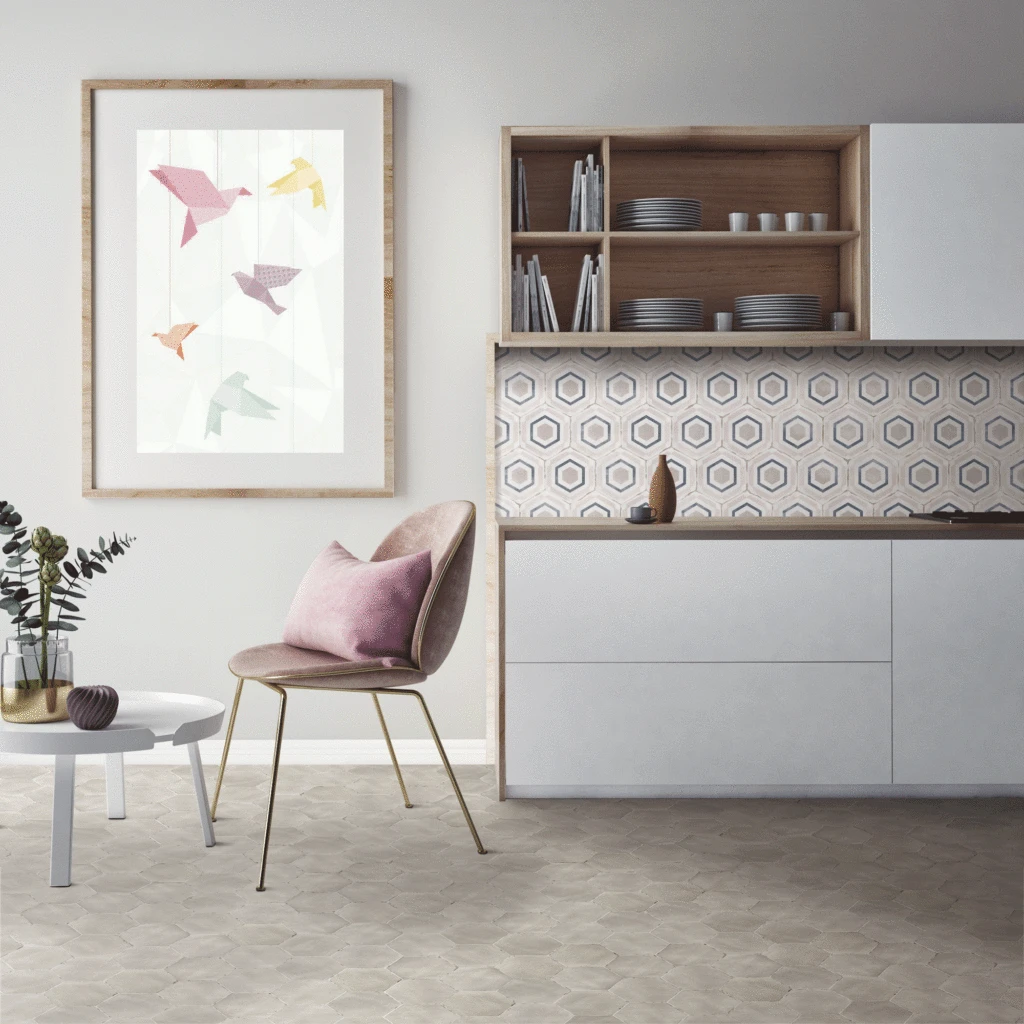 Carrelage Tomette 14x16 Cm CAMBRIDGE TAUPE - 0.50 M² – Image 2