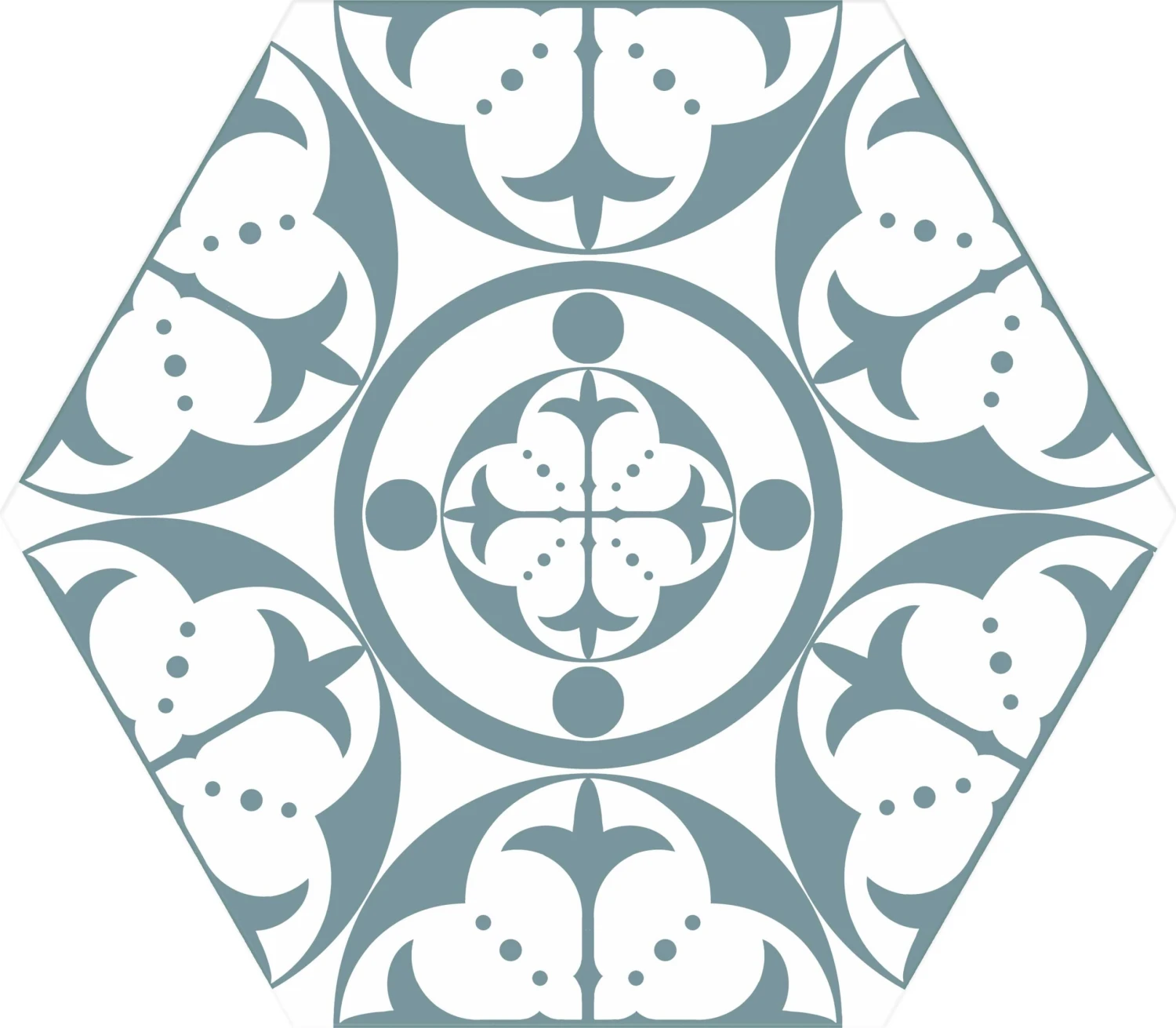 Carrelage Tomette Décorée CARNA SKY 28.5X33 - 1 M²