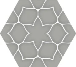 Carrelage Tomette Décorée KERNA GREY 28.5X33 - 1 M²