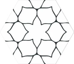 Carrelage Tomette Décorée KERNA WHITE 28.5X33 - 1 M²