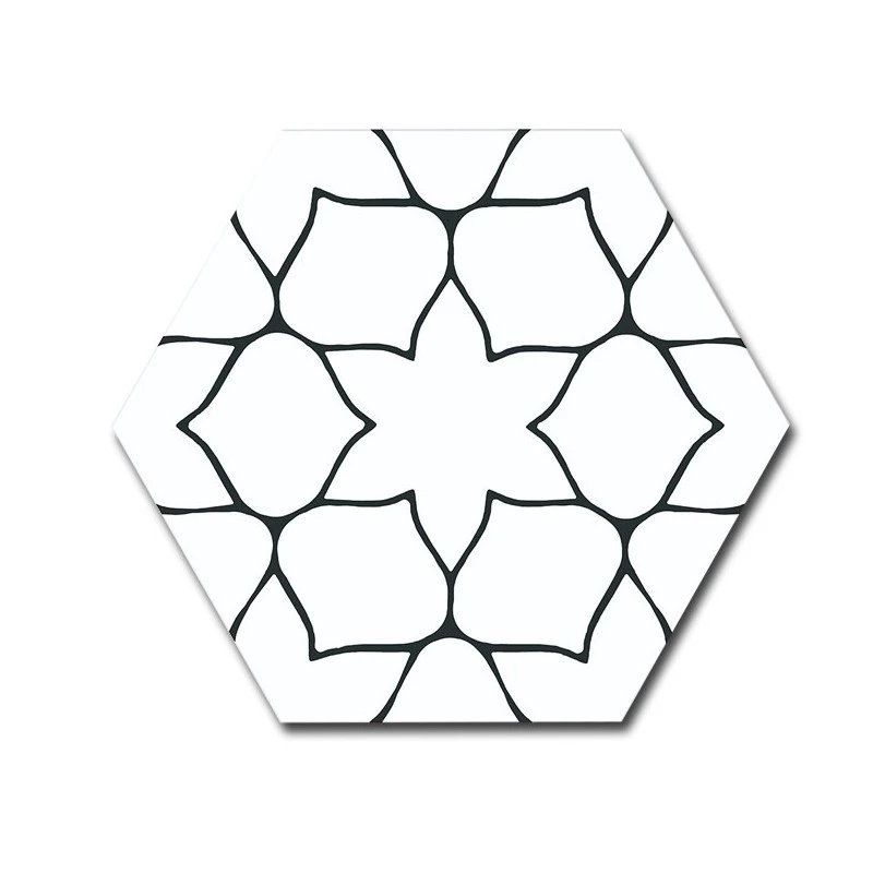 Carrelage Tomette Décorée KERNA WHITE 28.5X33 - 1 M² – Image 4